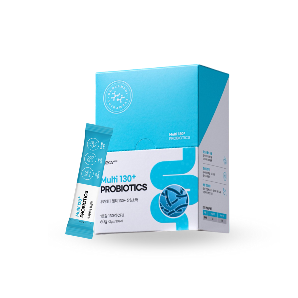 Doocamedi Multi 130+ PROBIOTICS for Pets box and sachet promoting digestive health and immunity for cats and dogs