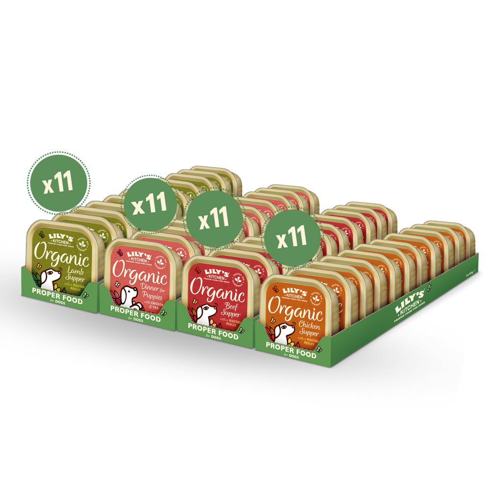 LILY’S KITCHEN Organic Wet Food for Dogs (Mixed Flavours) | 有機犬用主食罐 (11件裝混合口味) LILY’S KITCHEN