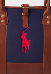 Ralph Lauren Leather & Canvas Polo Pet Traveling Tote Bag | 皮革帆布馬球寵物旅行托特包 PET