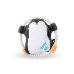 BITE ME Hug Me Rope Tug Toy - Penguin