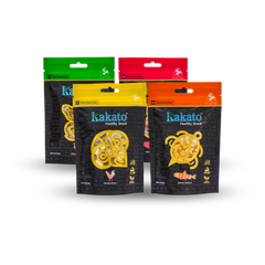 kakato Freeze-dried Snacks four flavors chicken breast wild tuna Atlantic salmon chicken and duck liver pack