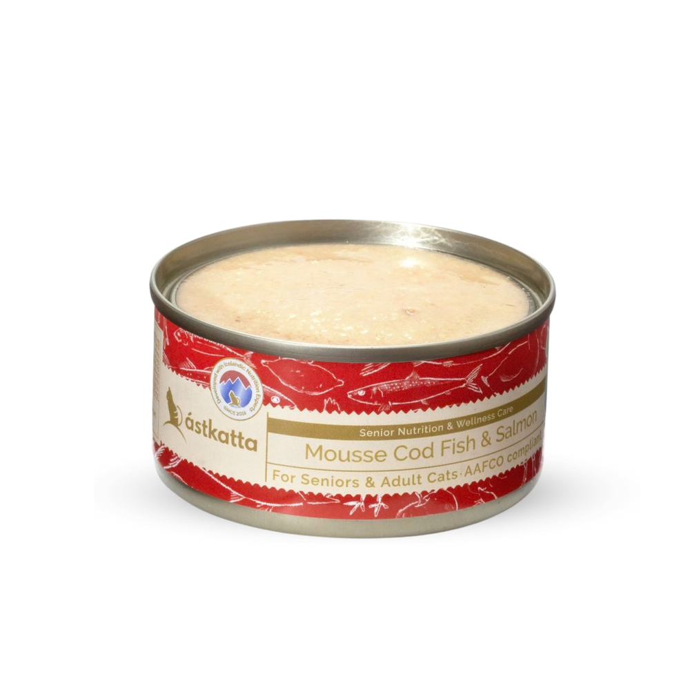 astkatta Mousse Cod Fish & Salmon (Senior & Adult Cats) 80g | 慕絲鱈魚三文魚 (成貓及老貓) ástkatta