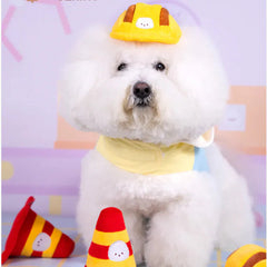 Bichon Frise Cotties Traffic Cone Squeaky Toy PET