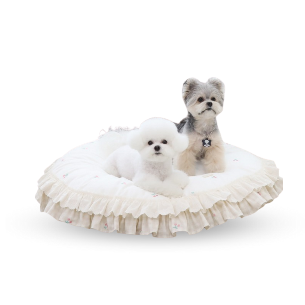 RITOGATO MIlk Cherry Frill Rug | 寵物牛奶車厘子褶邊墊子 RITOGATO