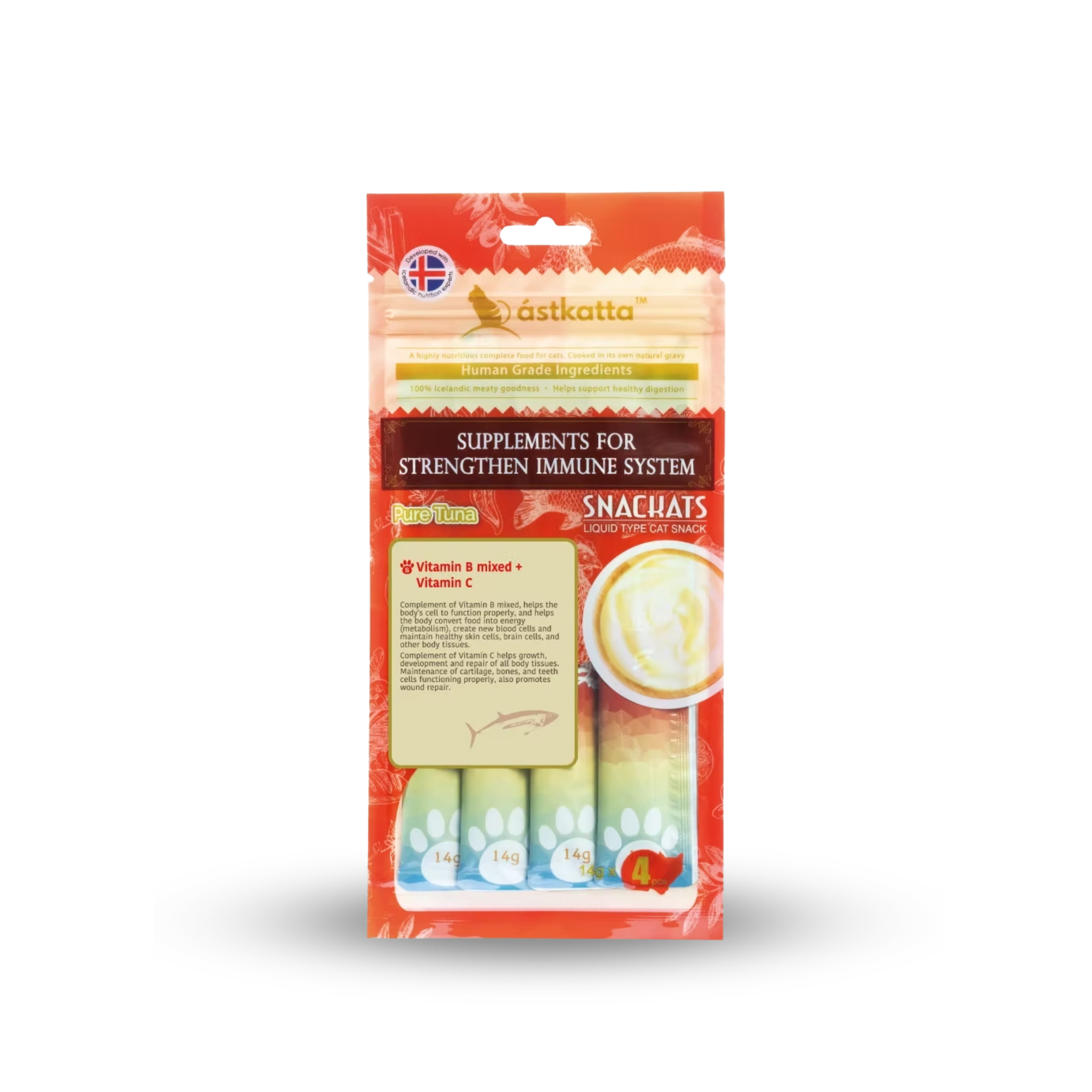 astkatta Pure Tuna Snackats 14g x 4
