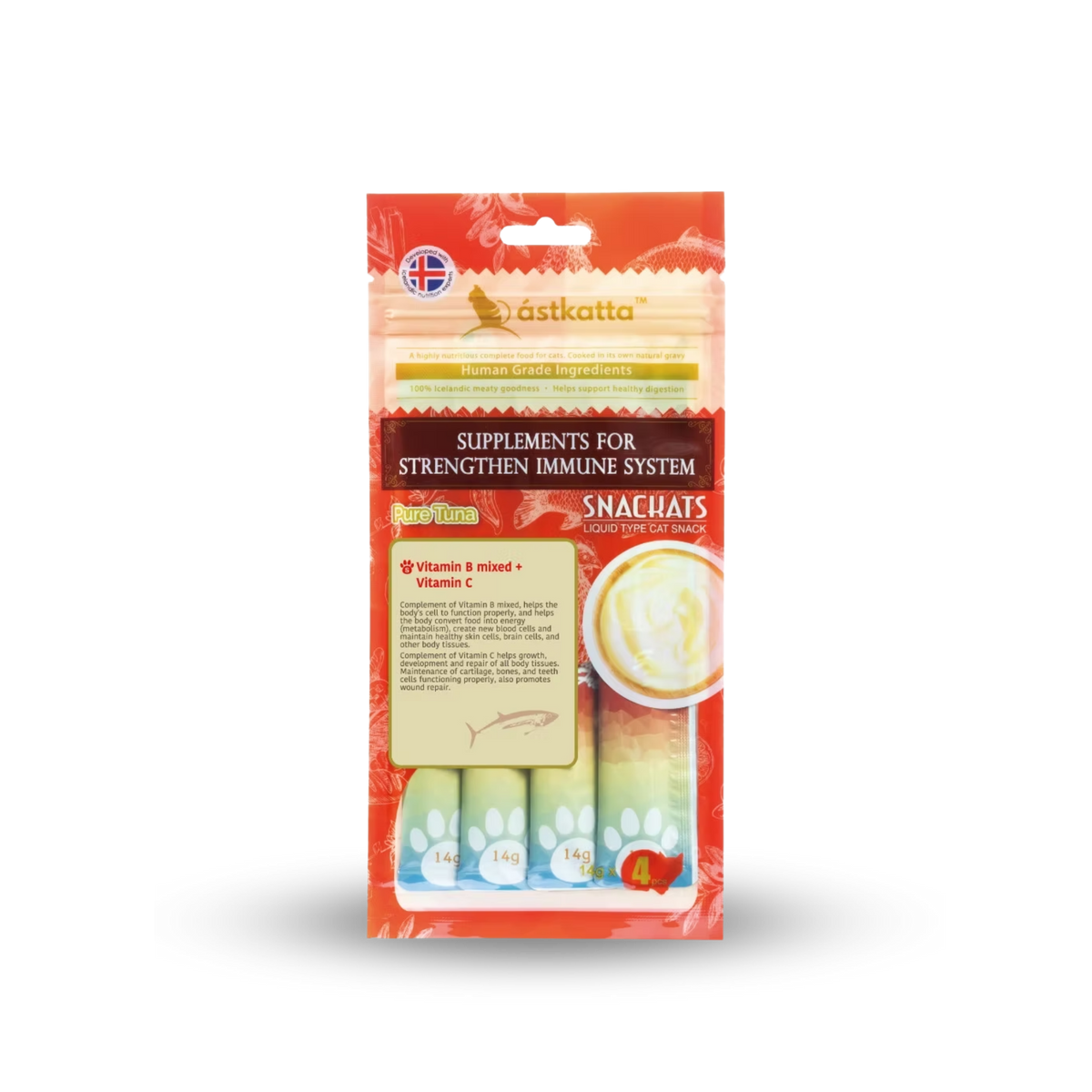 astkatta Pure Tuna Snackats 14g x 4