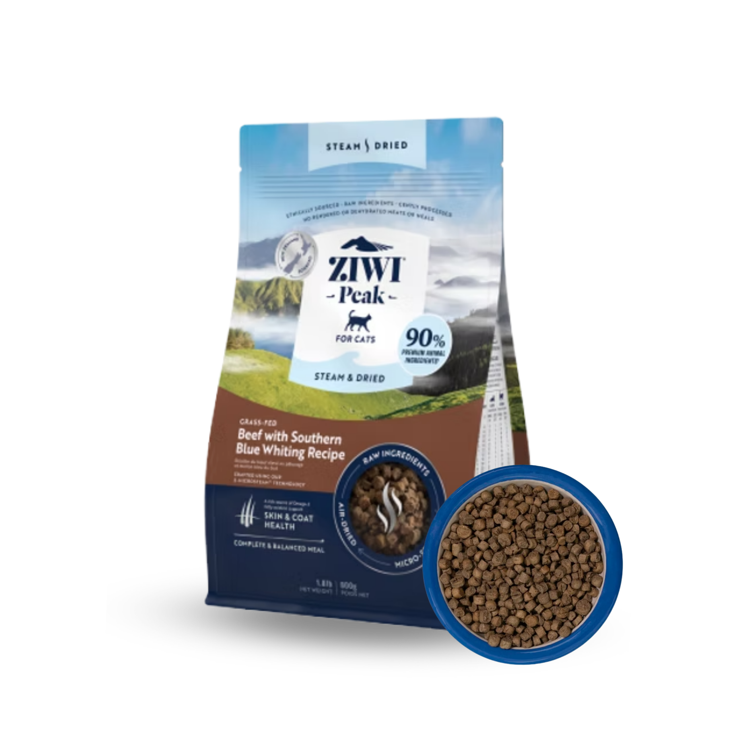 ZIWI Beef with Southern Blue Whiting Recipe |  柔蒸溫乾貓糧- 草飼牛肉配南藍鱈