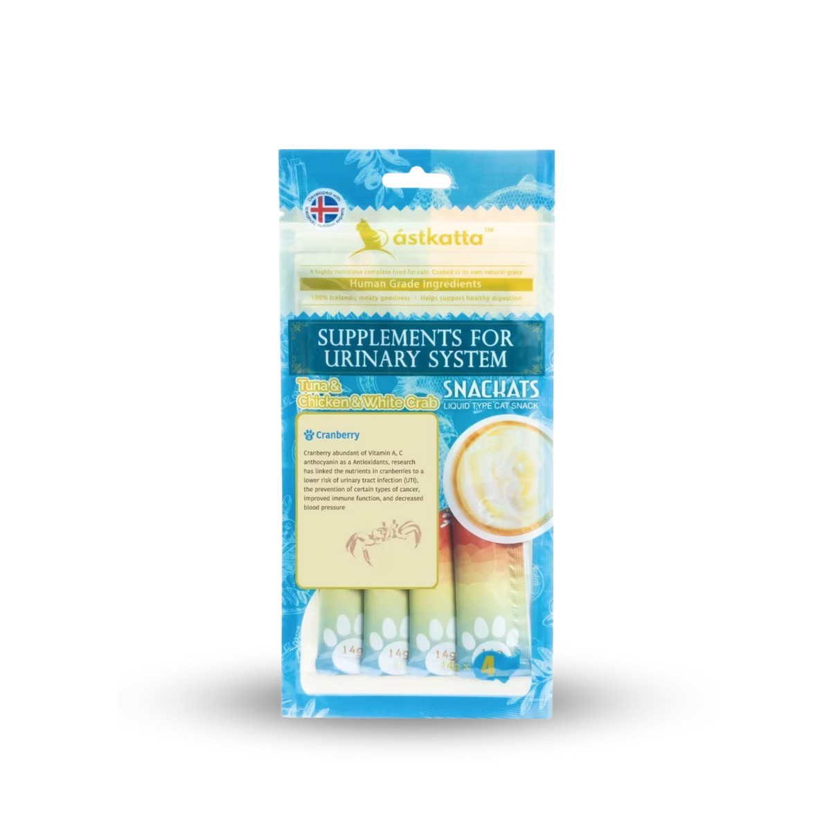 astkatta Tuna & Chicken & White Crab Snackats 14g x 4