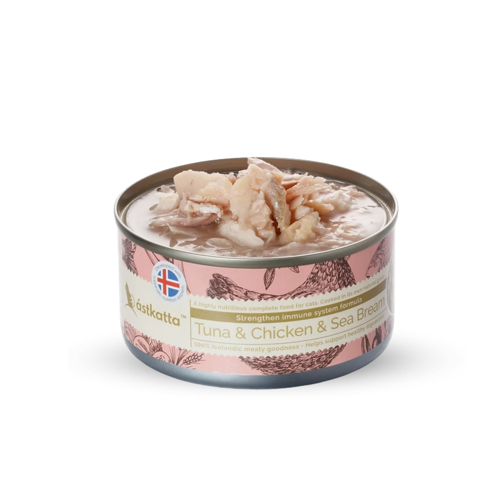 astkatta Tuna & Chicken & Sea Bream Cat Food 80g | 吞拿魚雞肉海鯛貓糧 ástkatta