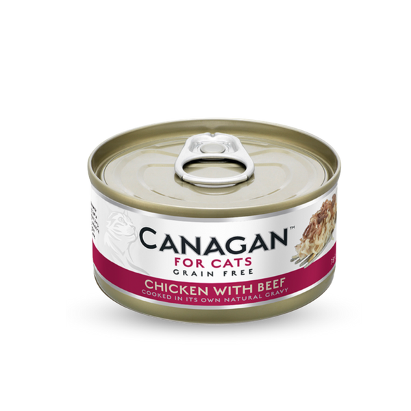 Grain Free Canned Cat Food - Chicken with Beef 無穀物雞肉伴牛肉配方75g (6罐)