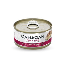 Grain Free Canned Cat Food - Chicken with Beef 無穀物雞肉伴牛肉配方75g (6罐)