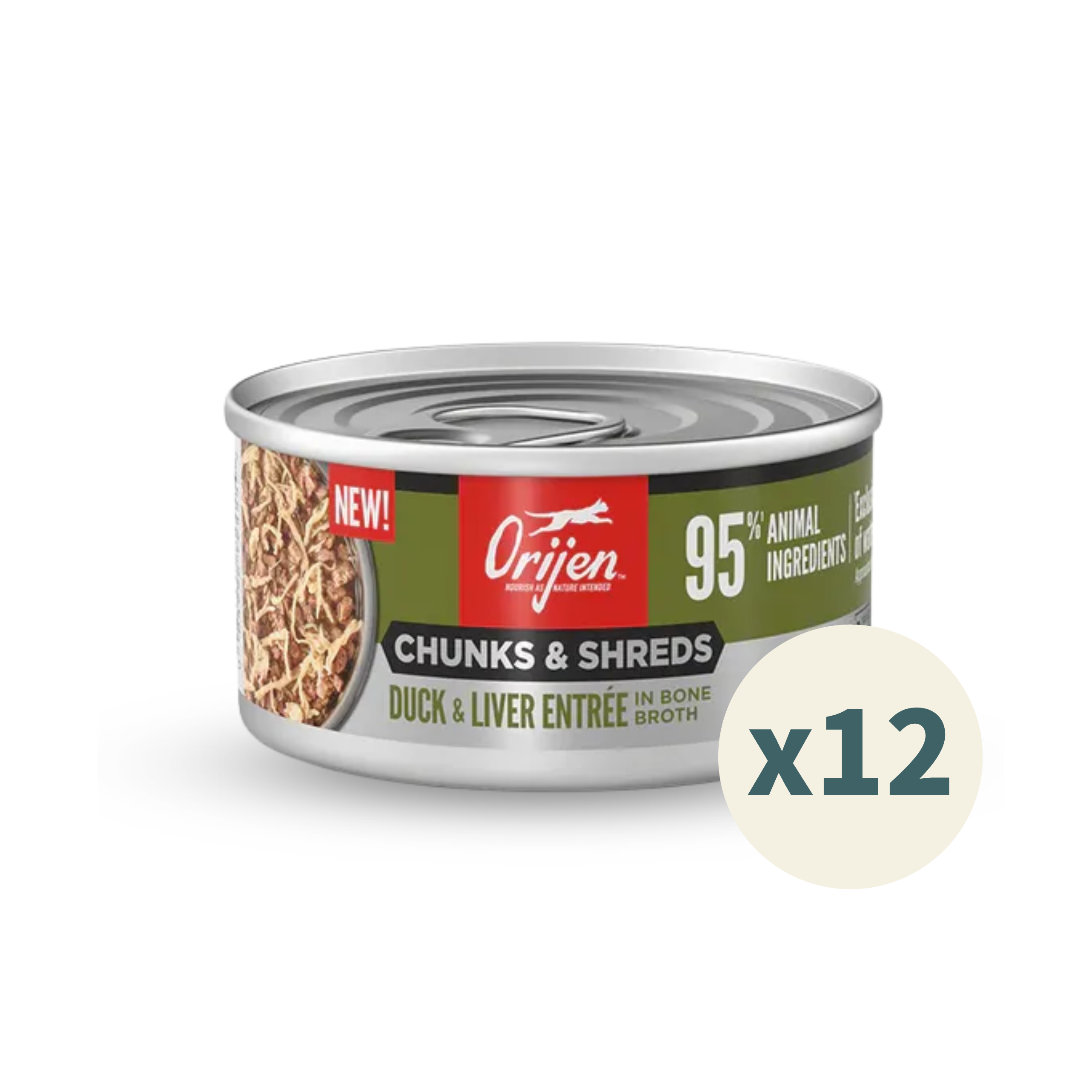 ORIJEN Chunks & Shreds Cat Wet Food - Duck & Duck Liver