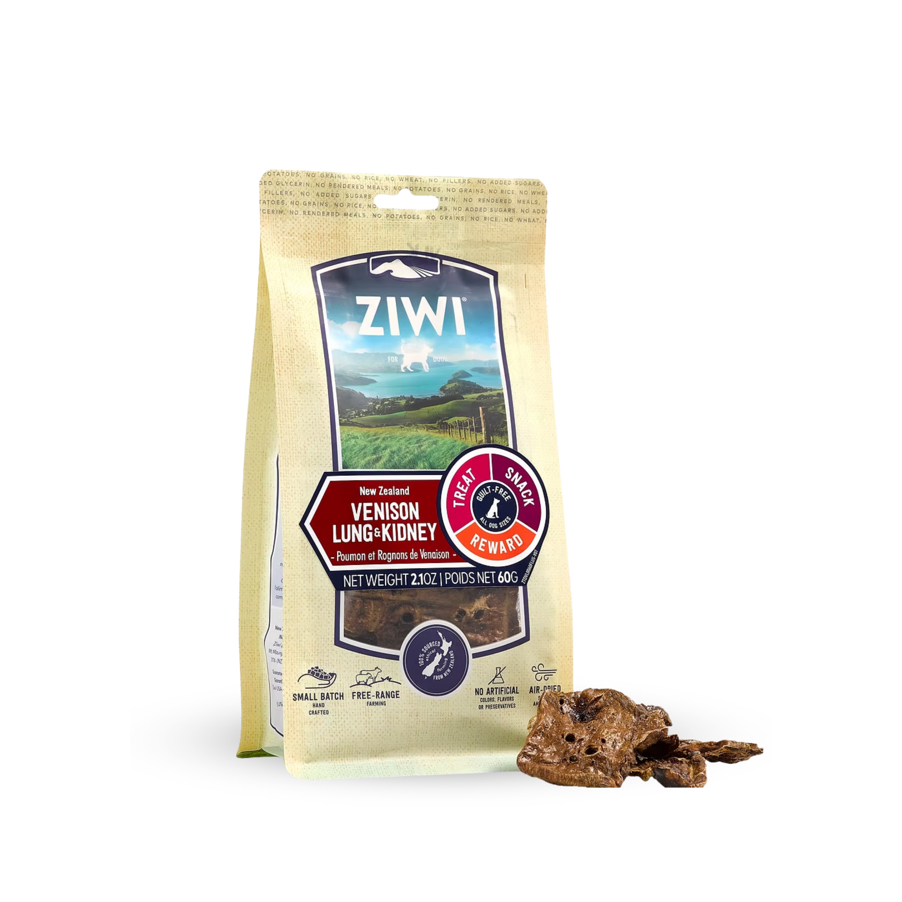 ZIWI Air Dried Venison Lung & Kidney Dog Treats 風乾鹿肺和鹿腎狗小食