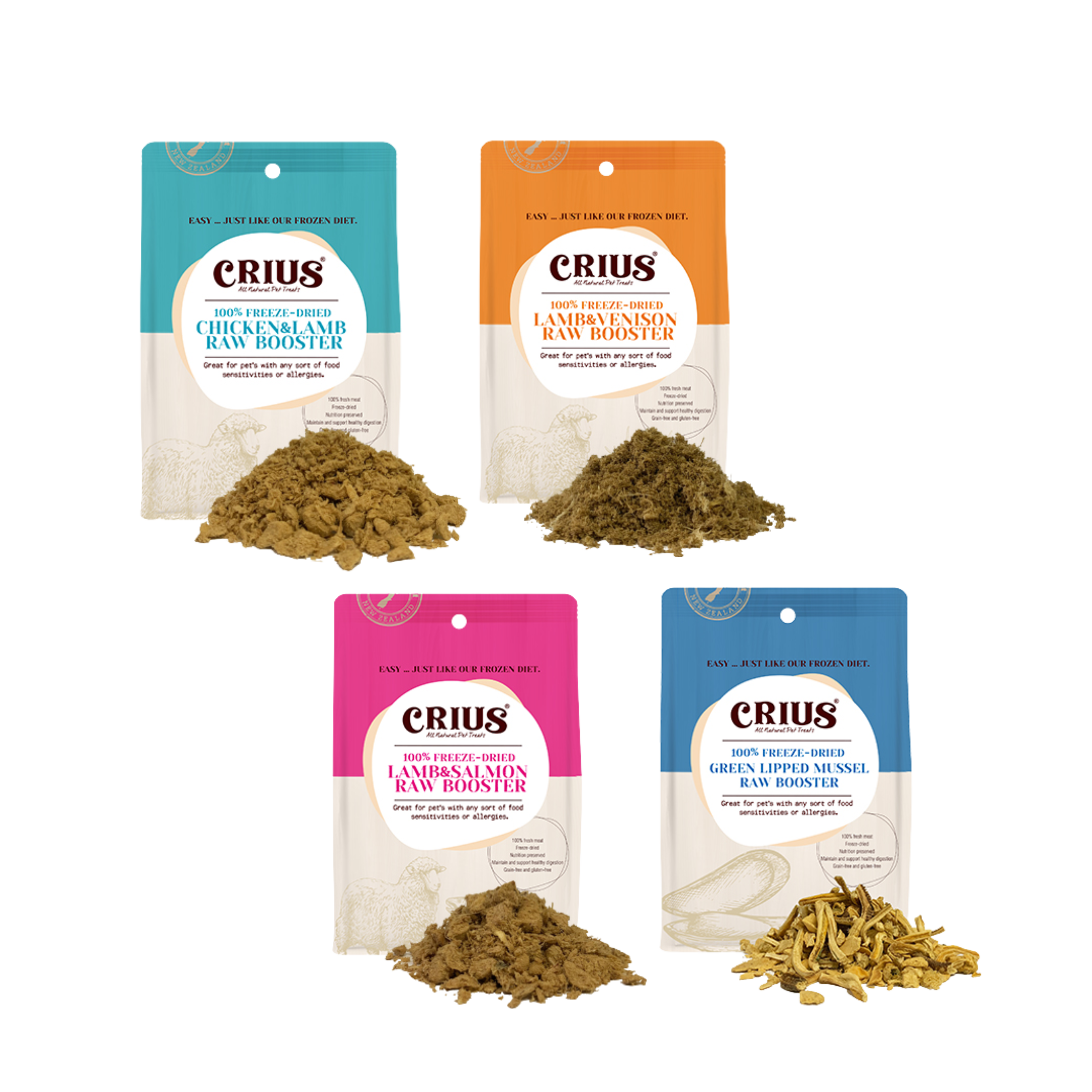 Crius Freeze Dried Raw Booster (4 Flavours) Crius