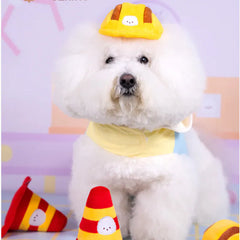 Bichon Frise Cotties Traffic Cone Squeaky Toy