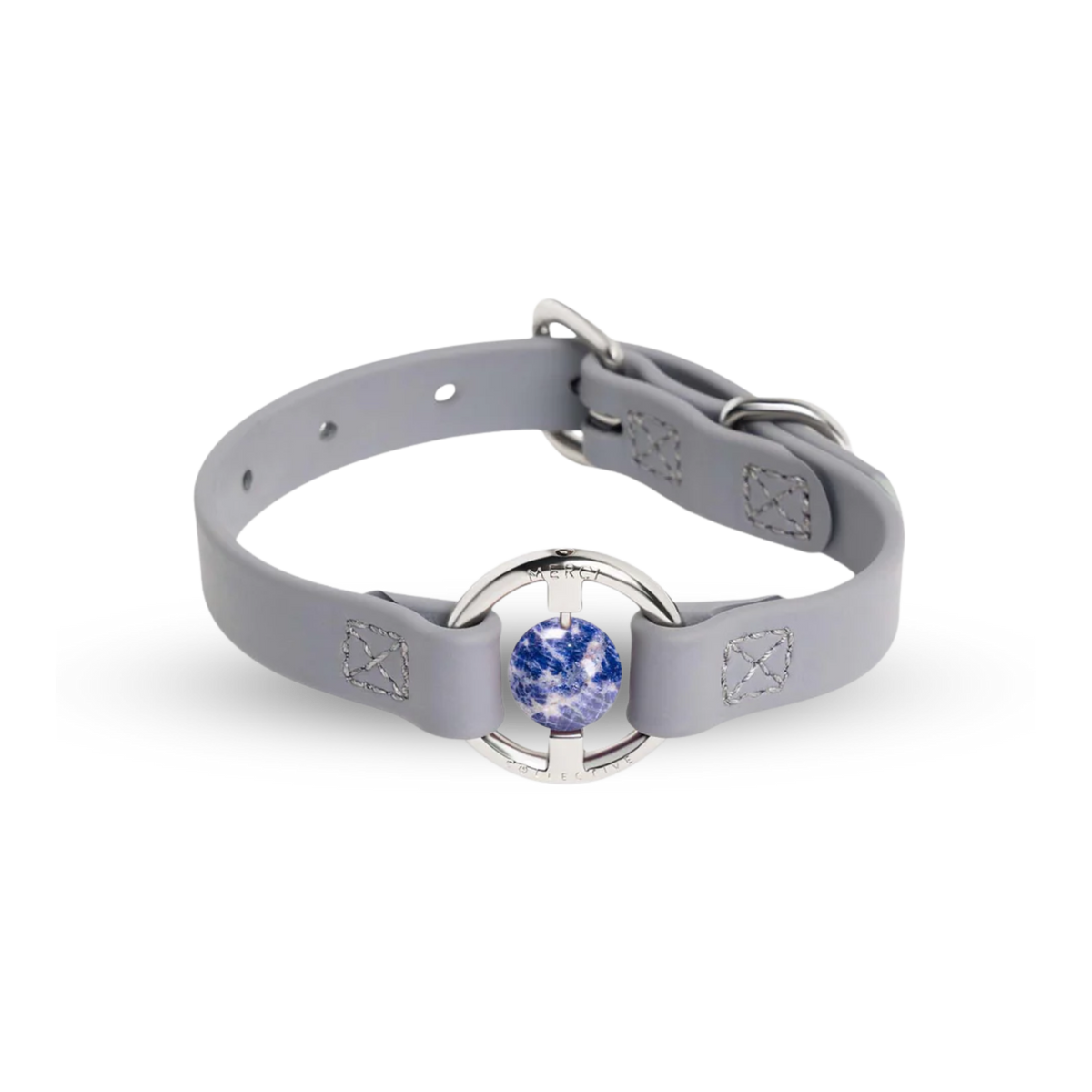 Biothane 領圈 方鈉石水晶項圈 - 海薰衣草 (Sodalite)