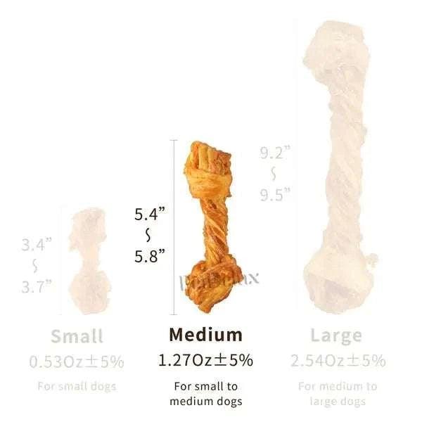 Natural turkey tendon dog chew treat, large size, high-protein, slow-roasted, long-lasting, dental health benefits.