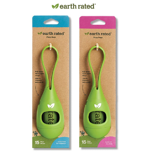 Earth Rated Poop Bag Dispenser with 15 Bags – Durable & Stylish