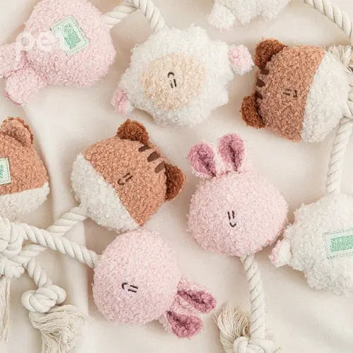 BITE ME BonBon Green Furry Friends Rope Tug Toy Bite Me