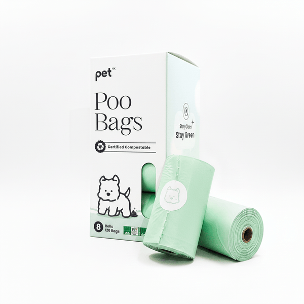 Pet HK Poo Bags - Certified Compostable (120 Bags, 8 Rolls) Poop Bags - PET